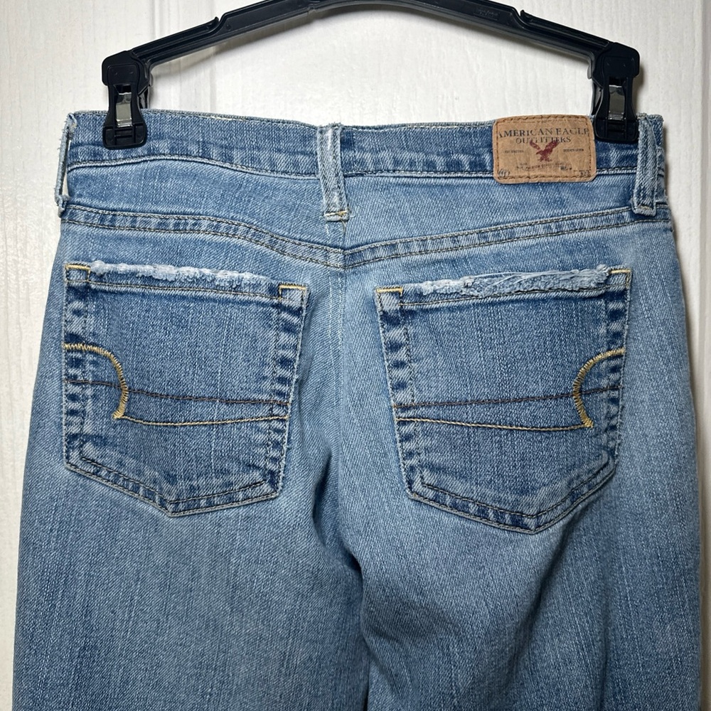 American Eagle Women’s Y2K Strech Skinny Flare Jeans Size 2 Petite Color Blue - Picture 7 of 15